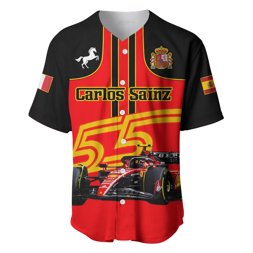 Personalised Carlos Sainz 55 Baseball Jersey 2023 Singapore GP - Wonder Print Shop