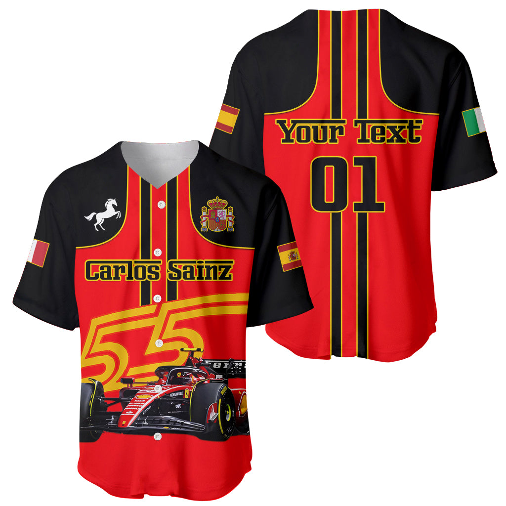 Personalised Carlos Sainz 55 Baseball Jersey 2023 Singapore GP - Wonder Print Shop
