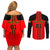 Personalised Carlos Sainz 55 Couples Matching Off Shoulder Short Dress and Long Sleeve Button Shirts 2023 Singapore GP - Wonder Print Shop