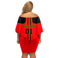 Personalised Carlos Sainz 55 Family Matching Off Shoulder Short Dress and Hawaiian Shirt 2023 Singapore GP - Wonder Print Shop