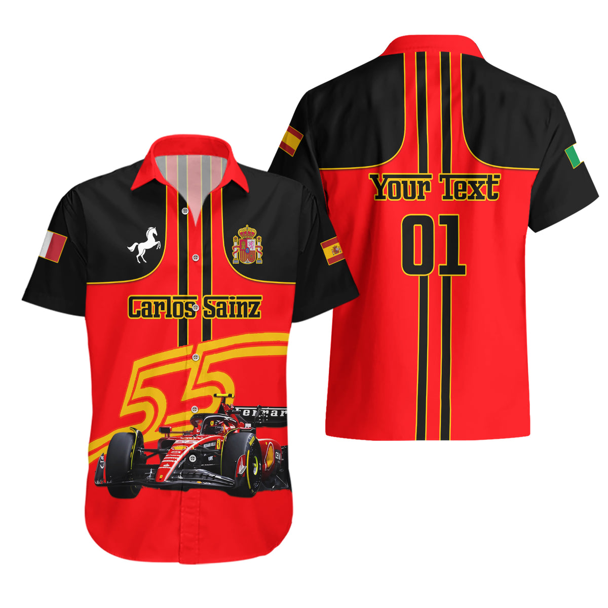 Personalised Carlos Sainz 55 Hawaiian Shirt 2023 Singapore GP - Wonder Print Shop