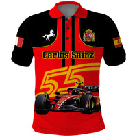 Personalised Carlos Sainz 55 Polo Shirt 2023 Singapore GP - Wonder Print Shop