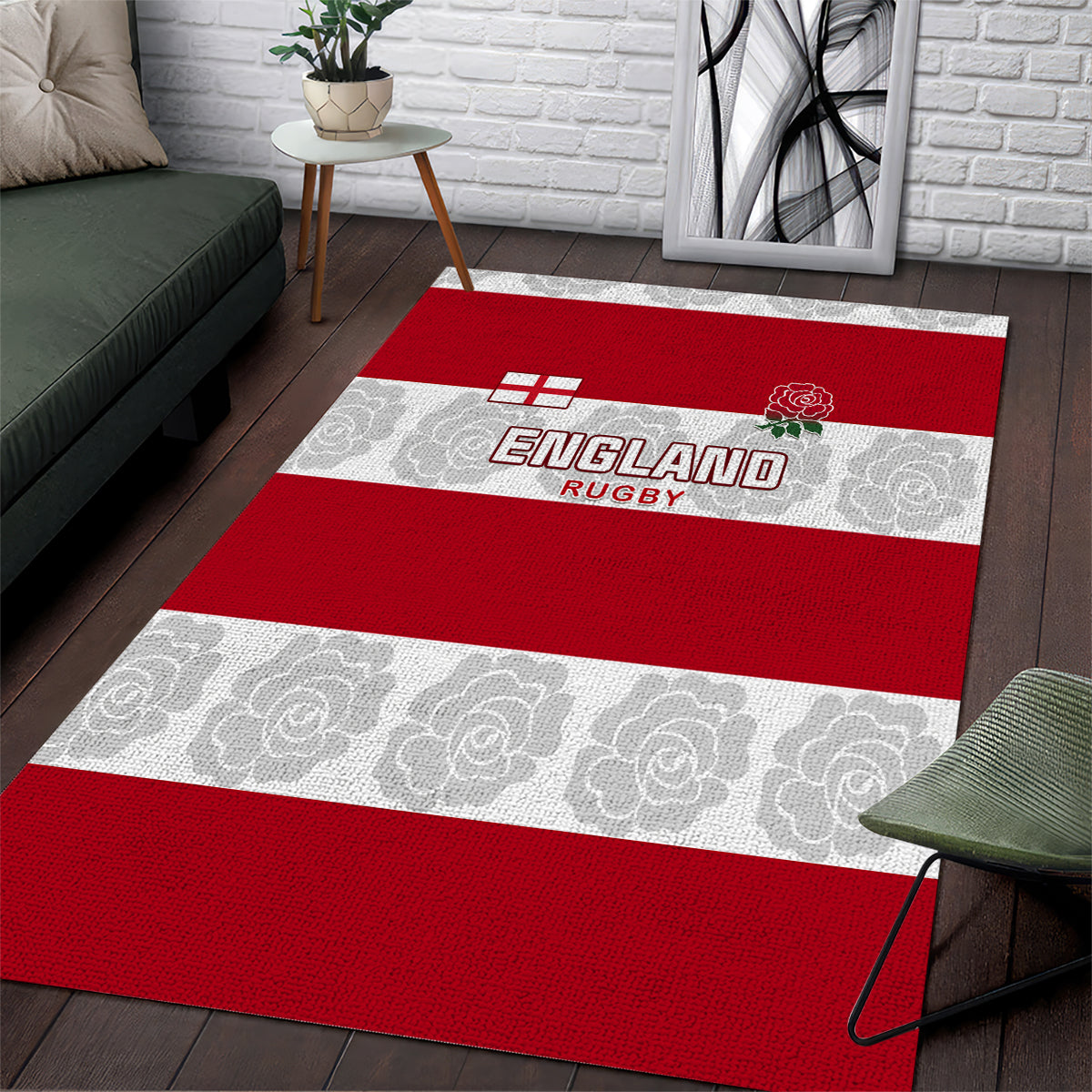 Custom England Rugby Area Rug The Red Rose Champion World Cup 2023 - Wonder Print Shop