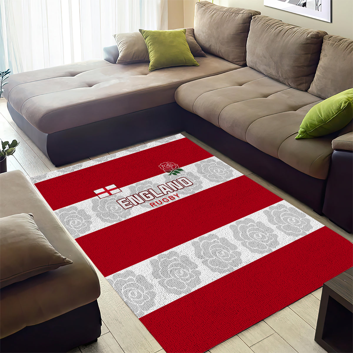 Custom England Rugby Area Rug The Red Rose Champion World Cup 2023 - Wonder Print Shop