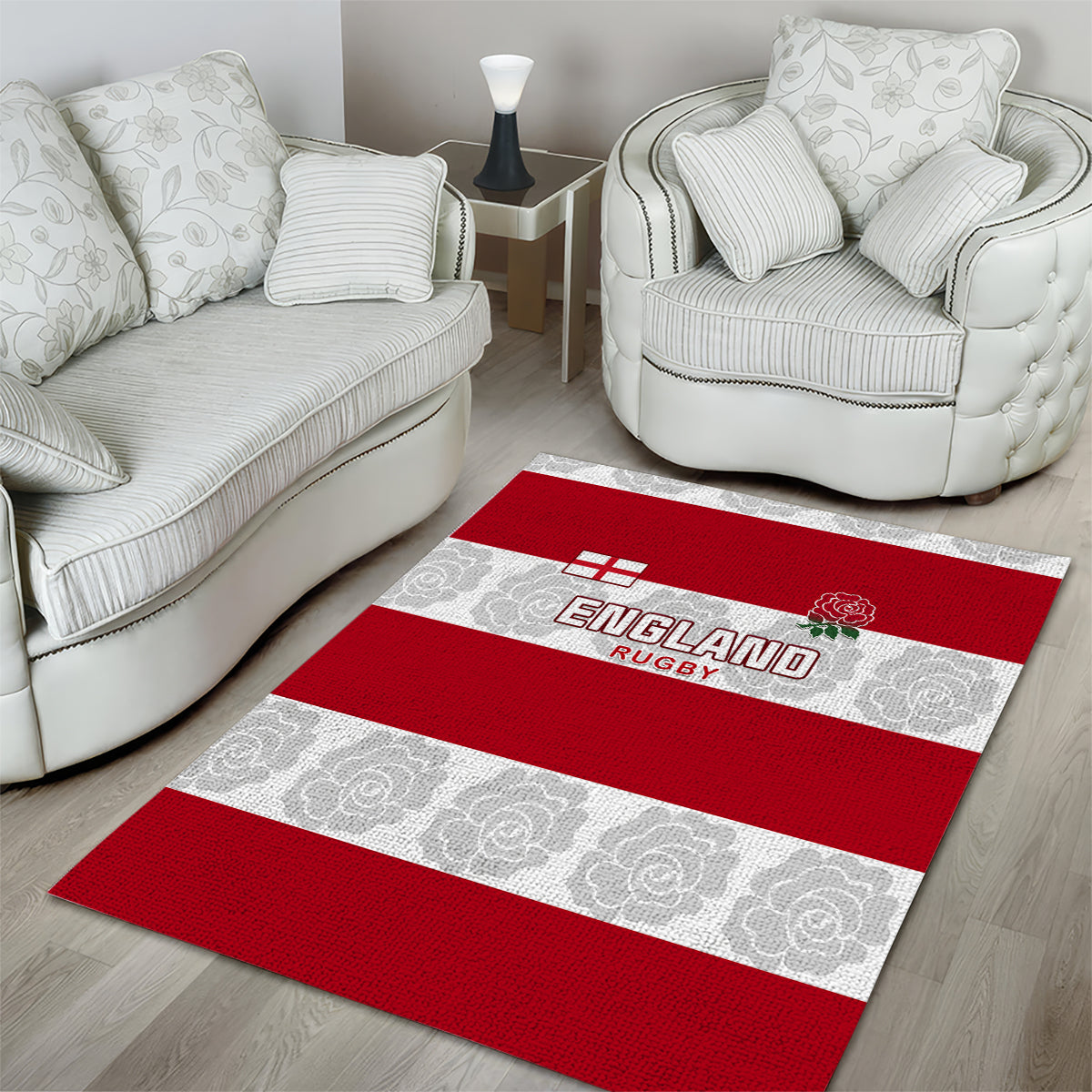 Custom England Rugby Area Rug The Red Rose Champion World Cup 2023 - Wonder Print Shop