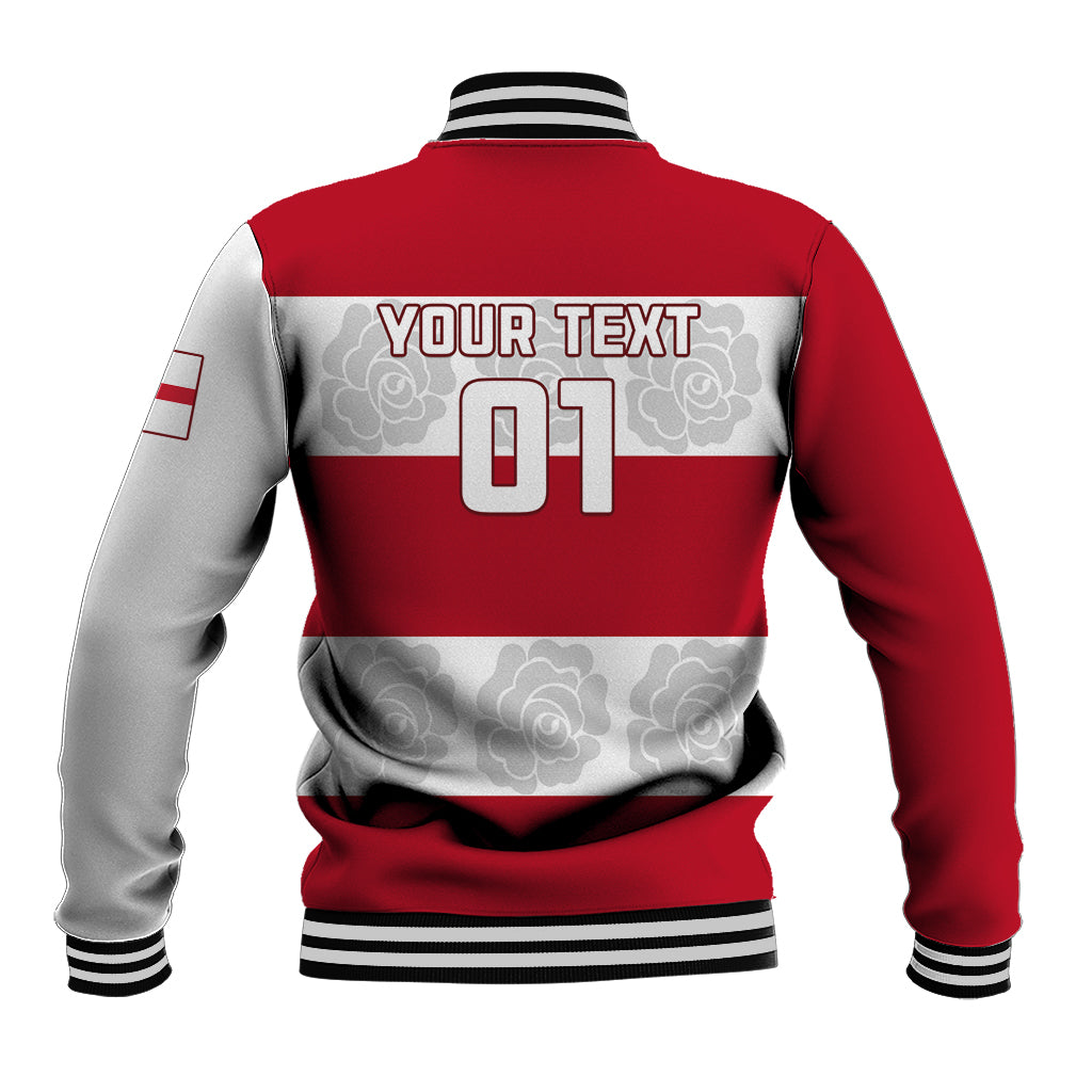 Custom England Rugby Baseball Jacket The Red Rose Champion World Cup 2023 - Wonder Print Shop