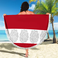 Custom England Rugby Beach Blanket The Red Rose Champion World Cup 2023 - Wonder Print Shop