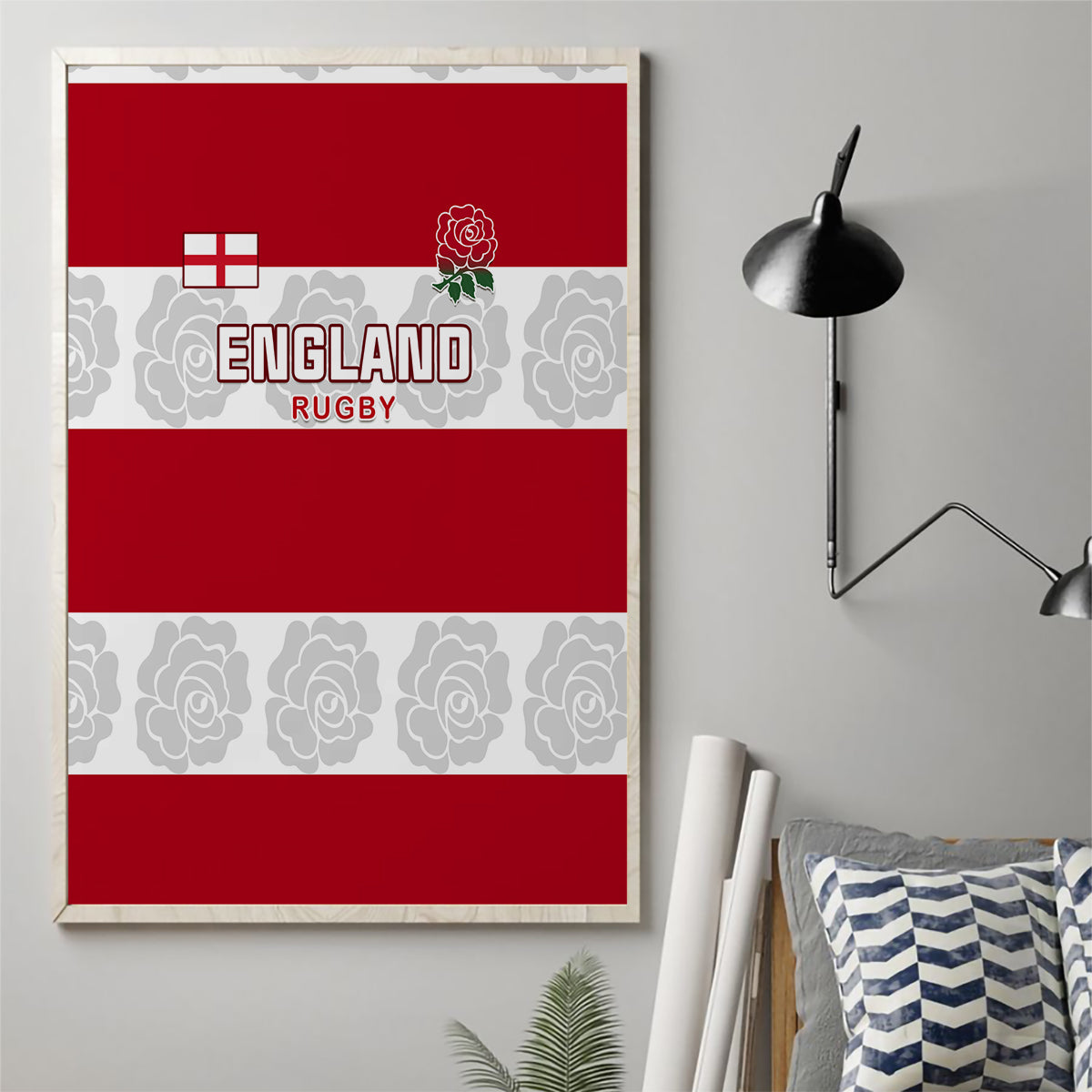 Custom England Rugby Canvas Wall Art The Red Rose Champion World Cup 2023 - Wonder Print Shop