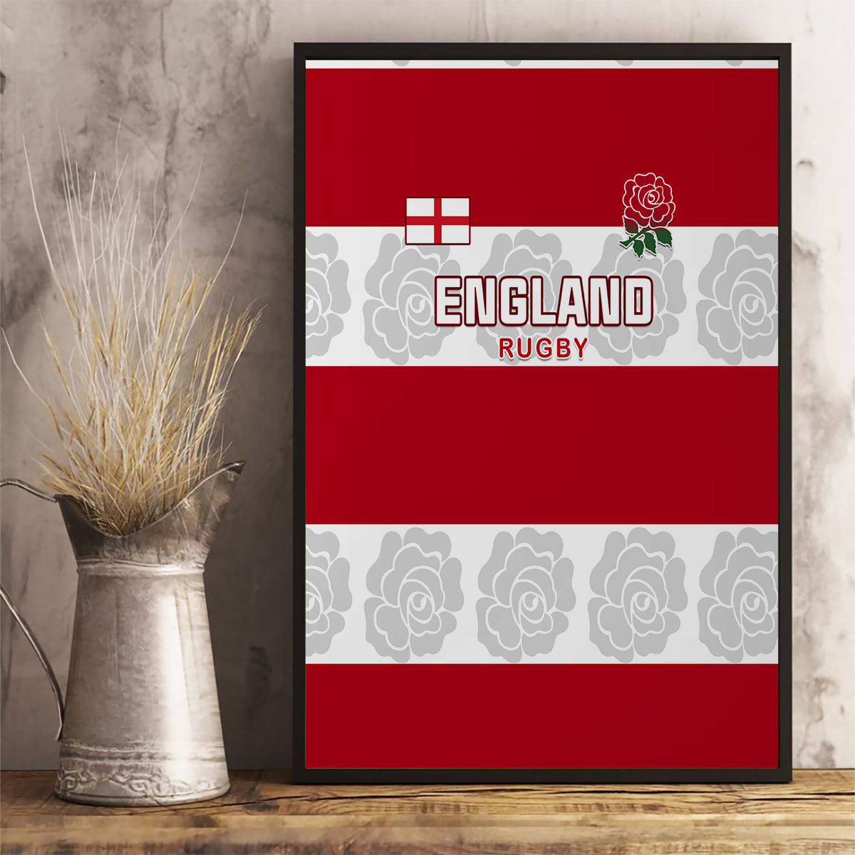 Custom England Rugby Canvas Wall Art The Red Rose Champion World Cup 2023 - Wonder Print Shop