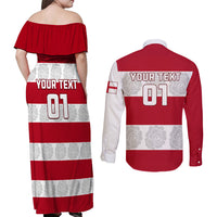 Custom England Rugby Couples Matching Off Shoulder Maxi Dress and Long Sleeve Button Shirt The Red Rose Champion World Cup 2023 - Wonder Print Shop