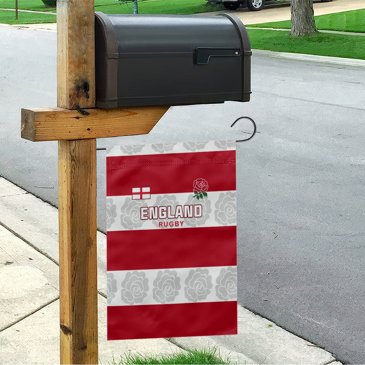 Custom England Rugby Garden Flag The Red Rose Champion World Cup 2023 - Wonder Print Shop