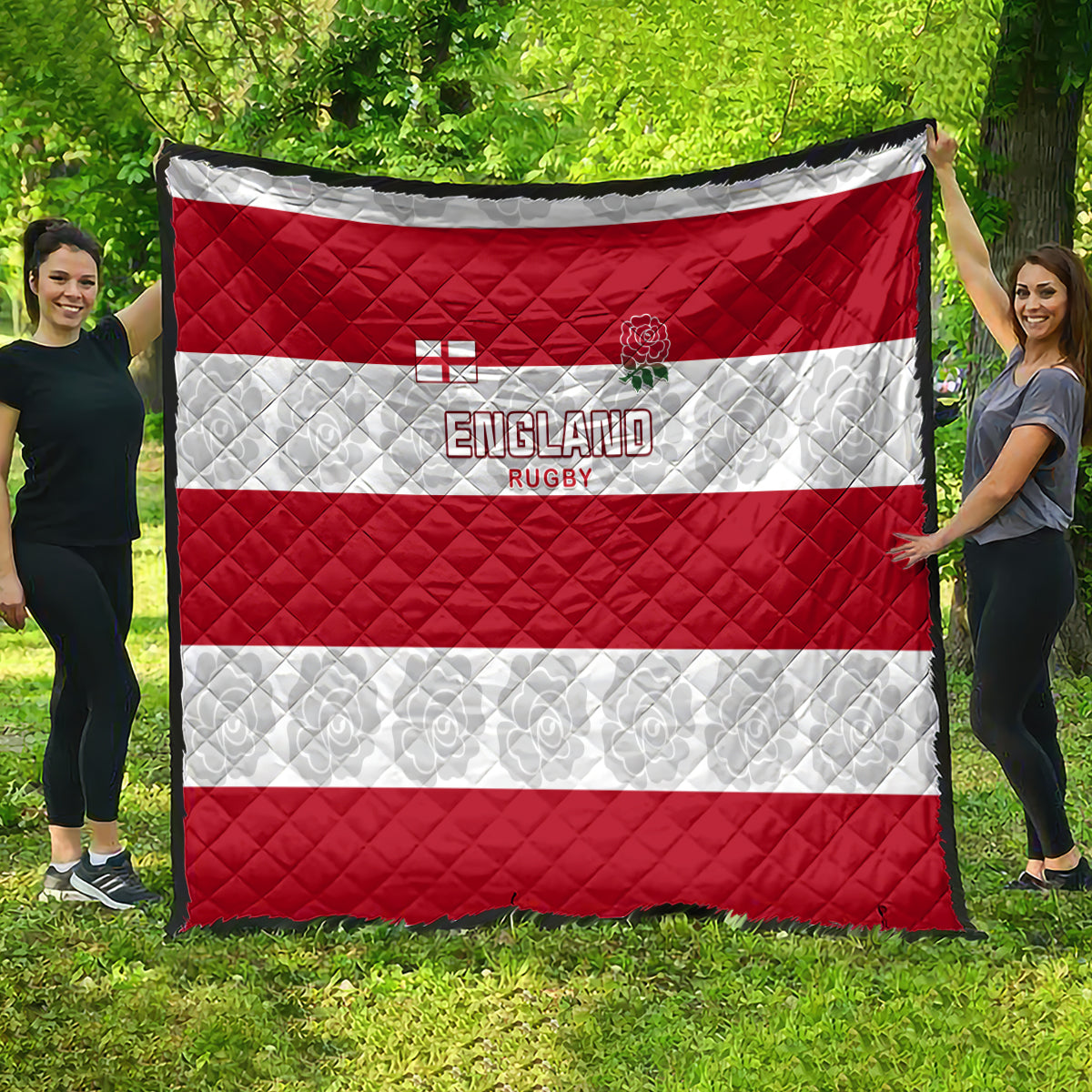 Custom England Rugby Quilt The Red Rose Champion World Cup 2023 - Wonder Print Shop
