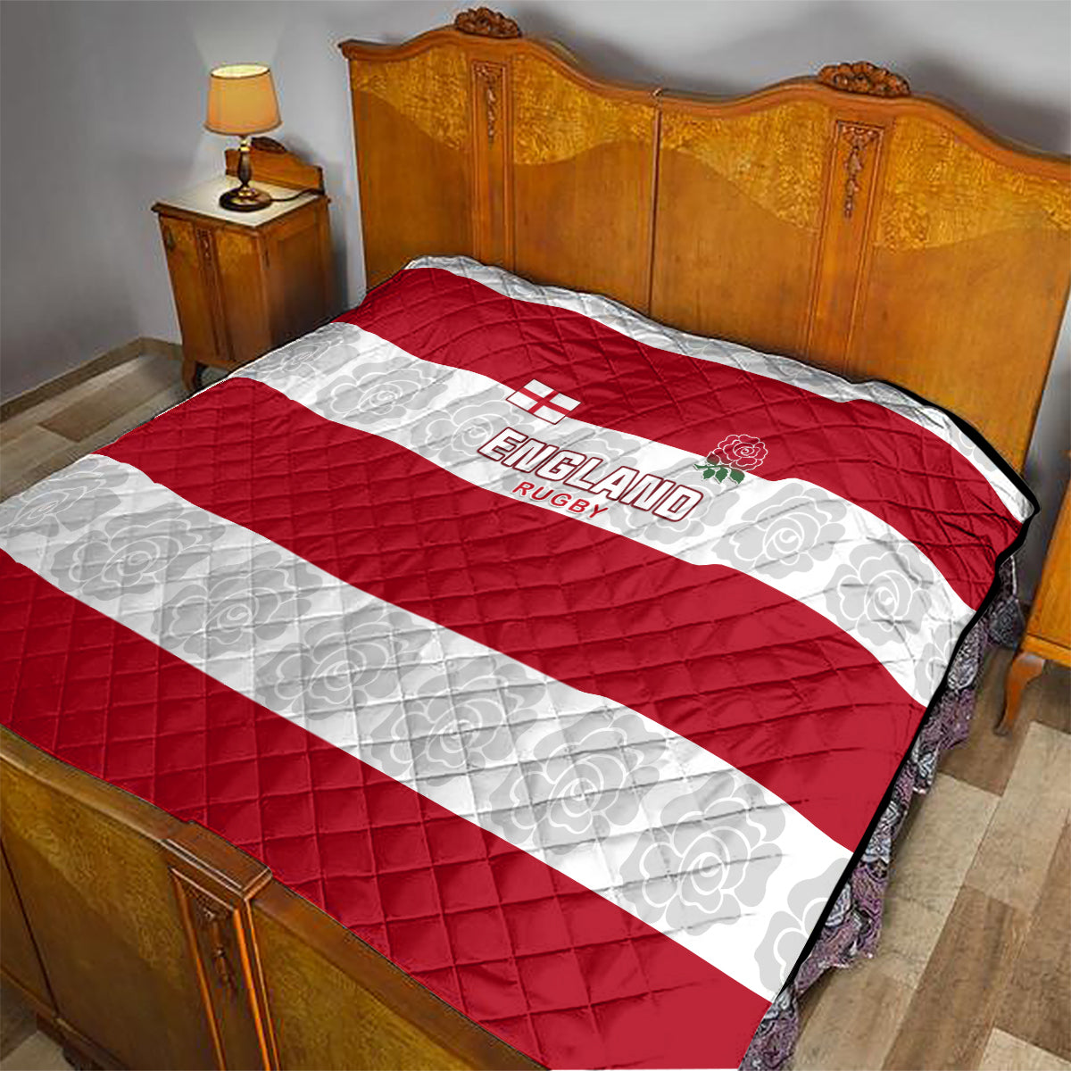 Custom England Rugby Quilt The Red Rose Champion World Cup 2023 - Wonder Print Shop