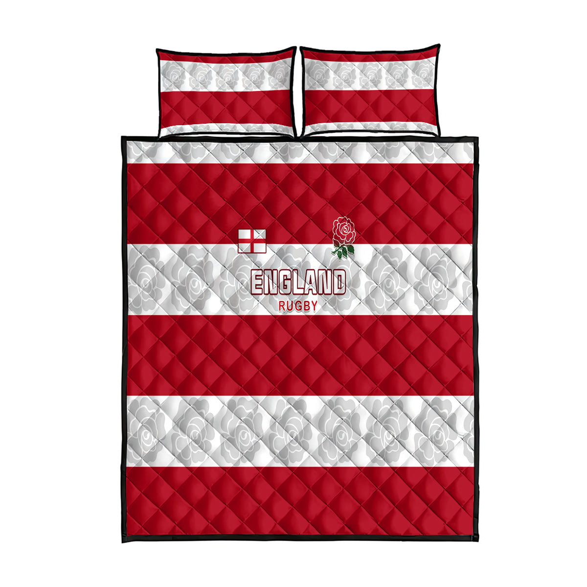 Custom England Rugby Quilt Bed Set The Red Rose Champion World Cup 2023 - Wonder Print Shop