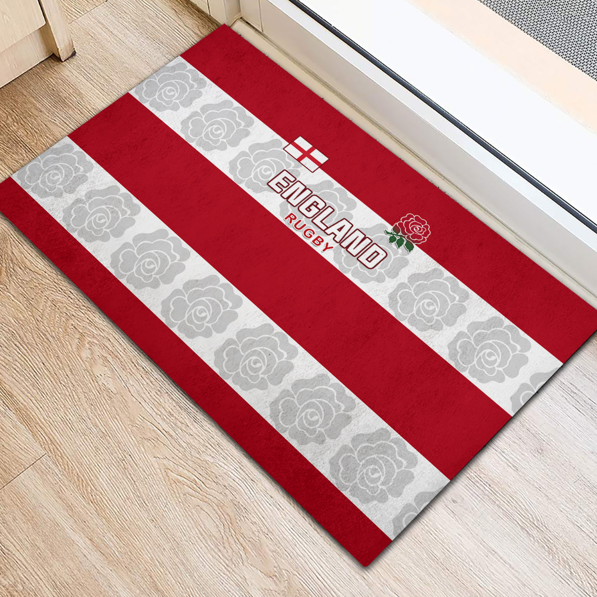 Custom England Rugby Rubber Doormat The Red Rose Champion World Cup 2023 - Wonder Print Shop