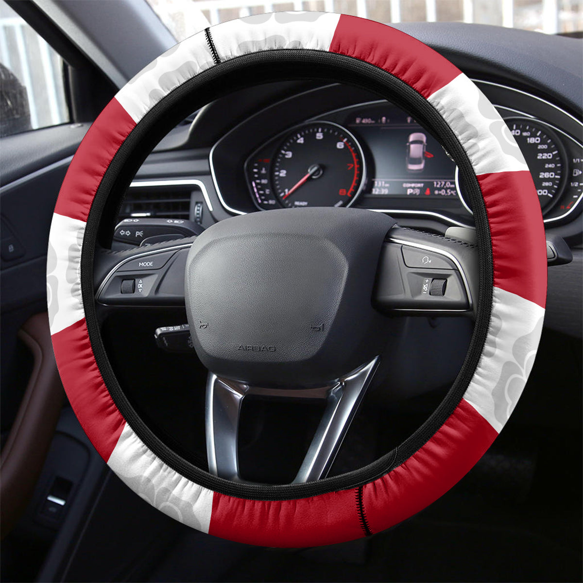 England Rugby Steering Wheel Cover The Red Rose Champion World Cup 2023 - Wonder Print Shop