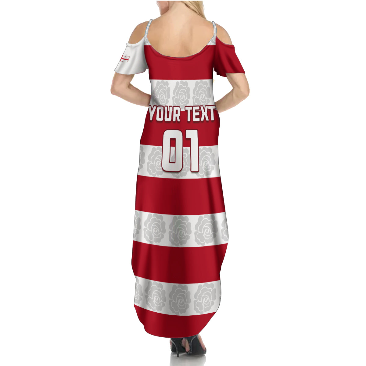Custom England Rugby Summer Maxi Dress The Red Rose Champion World Cup 2023 - Wonder Print Shop