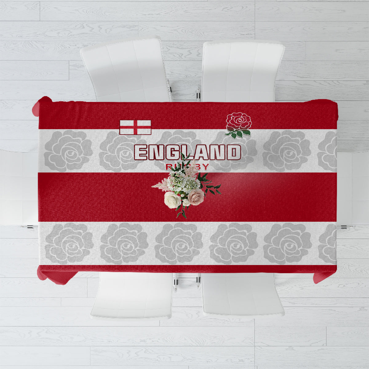 Custom England Rugby Tablecloth The Red Rose Champion World Cup 2023 - Wonder Print Shop