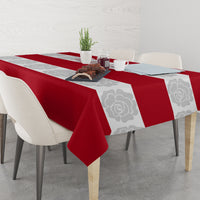 Custom England Rugby Tablecloth The Red Rose Champion World Cup 2023 - Wonder Print Shop