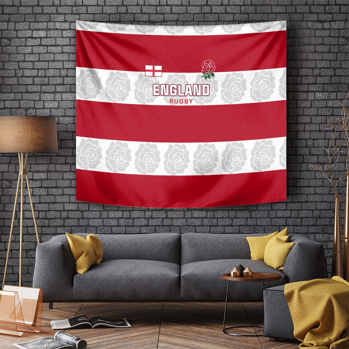 Custom England Rugby Tapestry The Red Rose Champion World Cup 2023 - Wonder Print Shop