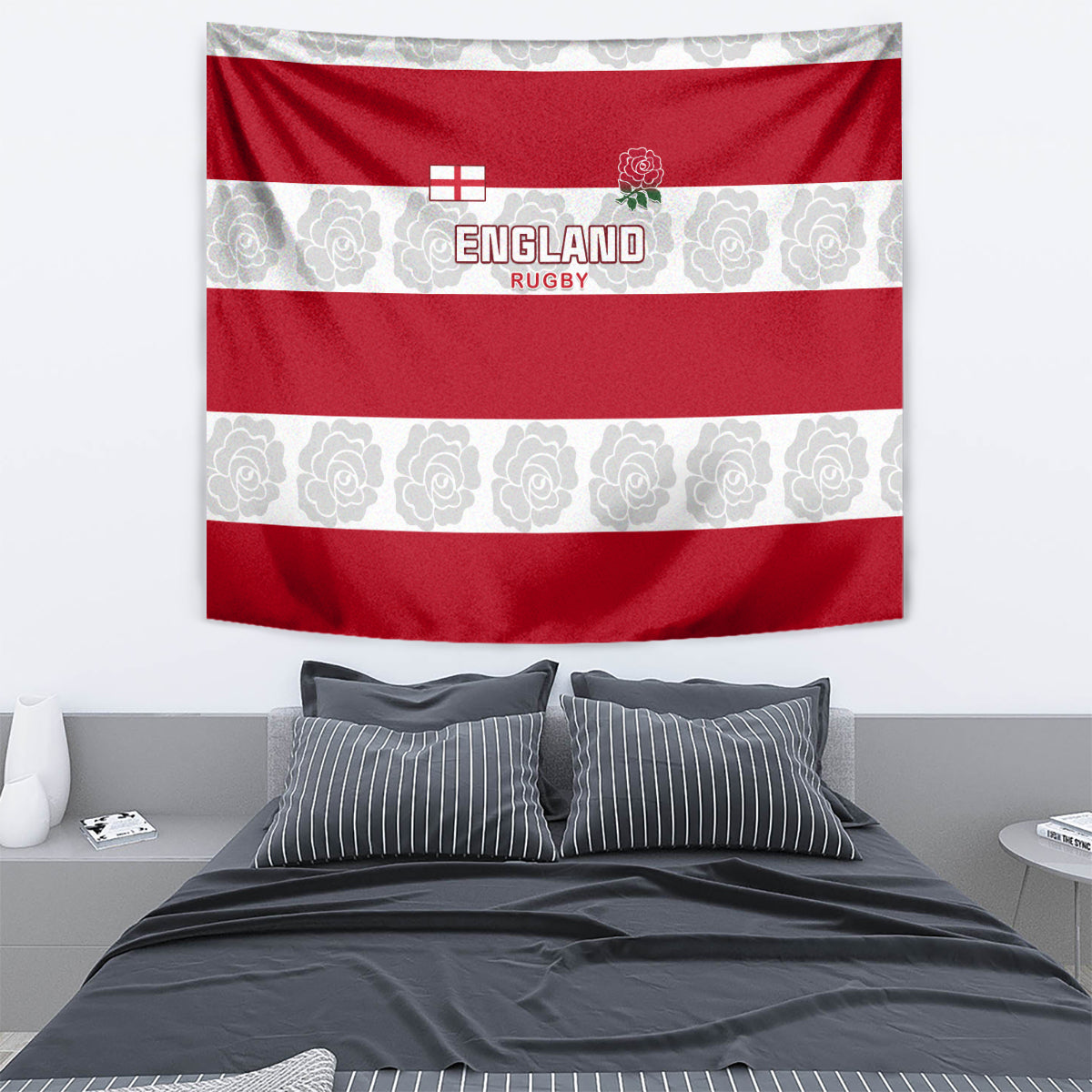 Custom England Rugby Tapestry The Red Rose Champion World Cup 2023 - Wonder Print Shop