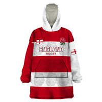 Custom England Rugby Wearable Blanket Hoodie The Red Rose Champion World Cup 2023 - Wonder Print Shop