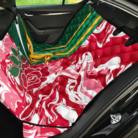 Custom South Africa and England Rugby Back Car Seat Cover The Red Rose Protea Pattern - Wonder Print Shop