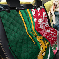 Custom South Africa and England Rugby Back Car Seat Cover The Red Rose Protea Pattern - Wonder Print Shop