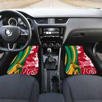 Custom South Africa and England Rugby Car Mats The Red Rose Protea Pattern - Wonder Print Shop