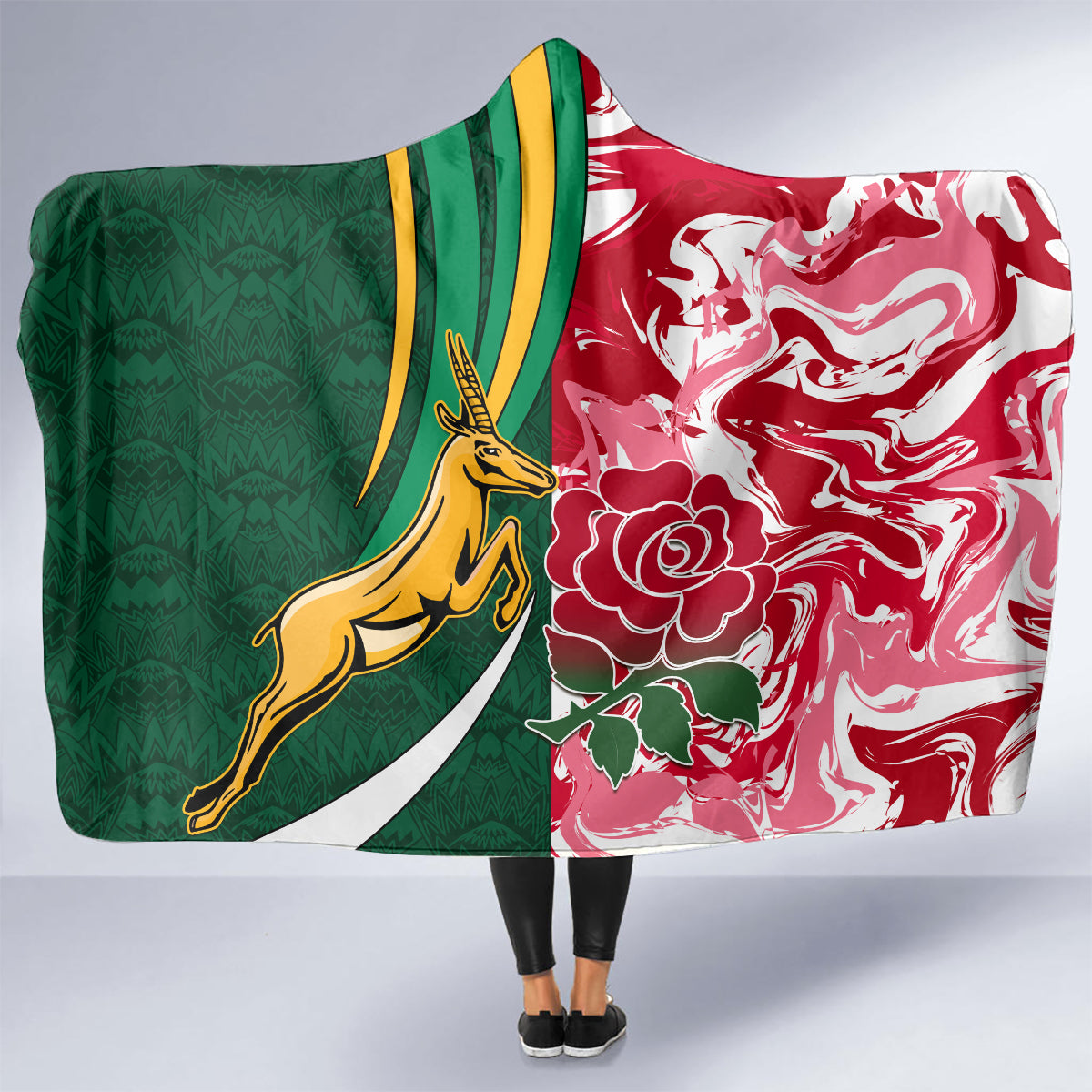 custom-south-africa-and-england-rugby-hooded-blanket-the-red-rose-protea-pattern