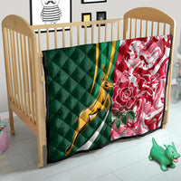 Custom South Africa and England Rugby Quilt The Red Rose Protea Pattern - Wonder Print Shop