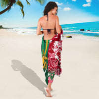 Custom South Africa and England Rugby Sarong The Red Rose Protea Pattern - Wonder Print Shop