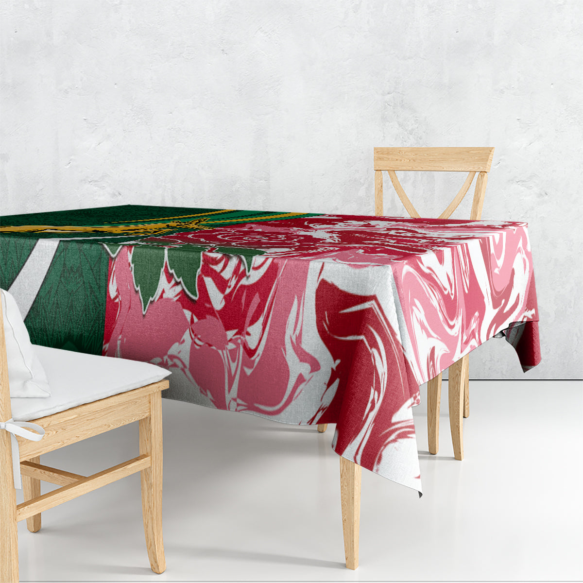 Custom South Africa and England Rugby Tablecloth The Red Rose Protea Pattern - Wonder Print Shop