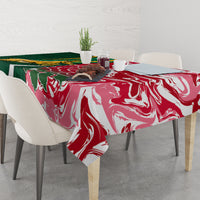 Custom South Africa and England Rugby Tablecloth The Red Rose Protea Pattern - Wonder Print Shop