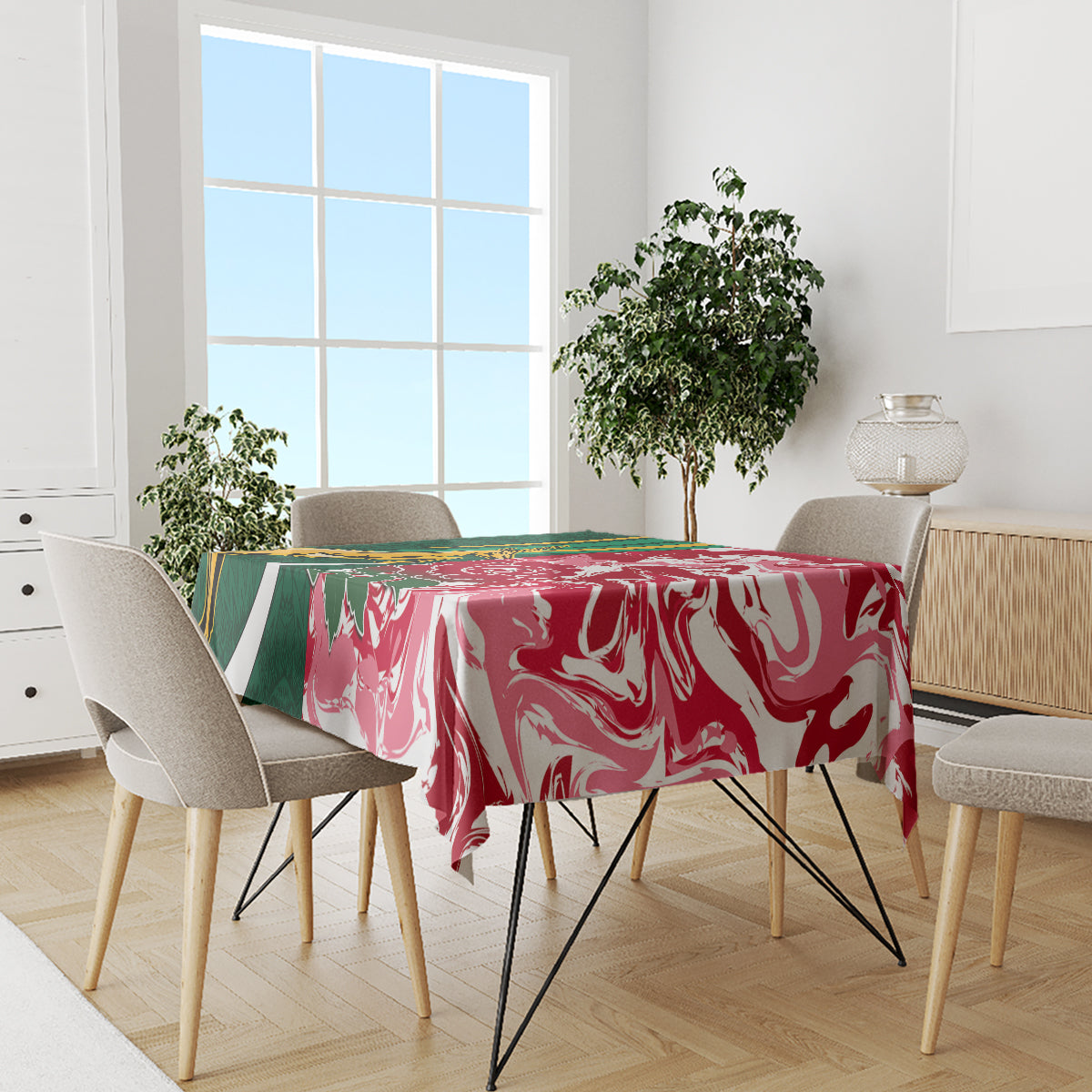 Custom South Africa and England Rugby Tablecloth The Red Rose Protea Pattern - Wonder Print Shop