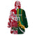 Custom South Africa and England Rugby Wearable Blanket Hoodie The Red Rose Protea Pattern - Wonder Print Shop