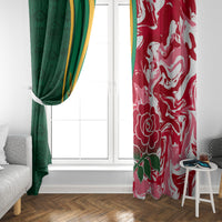 Custom South Africa and England Rugby Window Curtain The Red Rose Protea Pattern - Wonder Print Shop