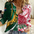 Custom South Africa and England Rugby Women Casual Shirt The Red Rose Protea Pattern - Wonder Print Shop