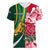 Custom South Africa and England Rugby Women V Neck T Shirt The Red Rose Protea Pattern - Wonder Print Shop