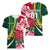 Custom South Africa and England Rugby Women V Neck T Shirt The Red Rose Protea Pattern - Wonder Print Shop