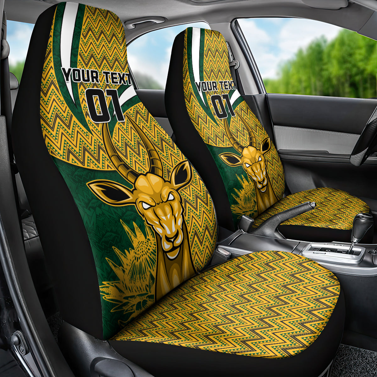 Custom South Africa Rugby Car Seat Cover Come On Bokke Champion World Cup 2023 - Wonder Print Shop