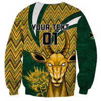 Custom South Africa Rugby Sweatshirt Come On Bokke Champion World Cup 2023 - Wonder Print Shop