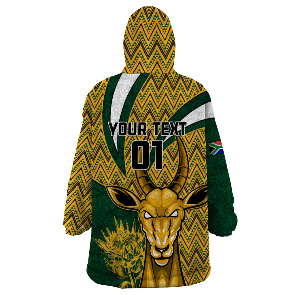Custom South Africa Rugby Wearable Blanket Hoodie Come On Bokke Champion World Cup 2023 - Wonder Print Shop