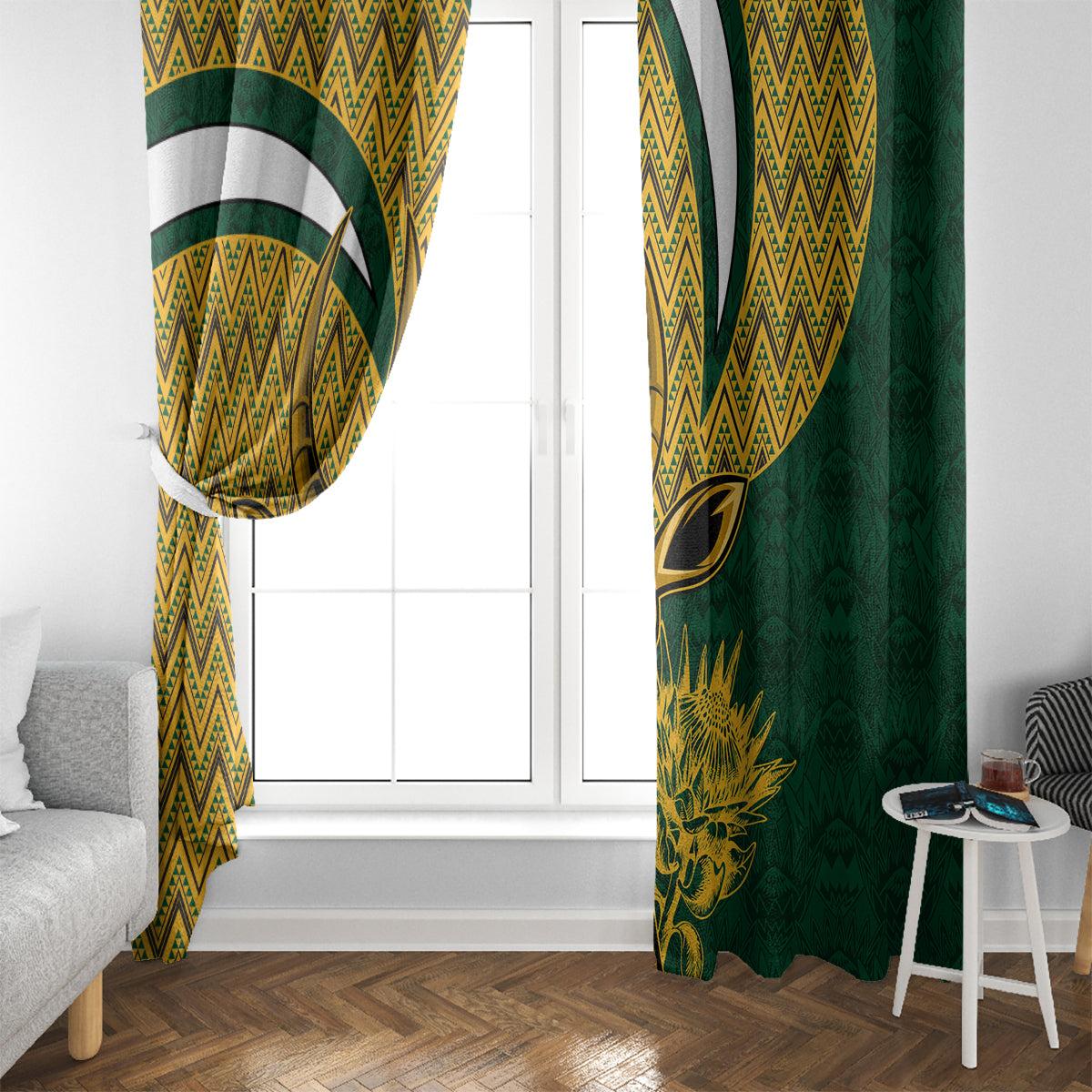 Custom South Africa Rugby Window Curtain Come On Bokke Champion World Cup 2023 - Wonder Print Shop