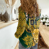 Custom South Africa Rugby Women Casual Shirt Come On Bokke Champion World Cup 2023 - Wonder Print Shop