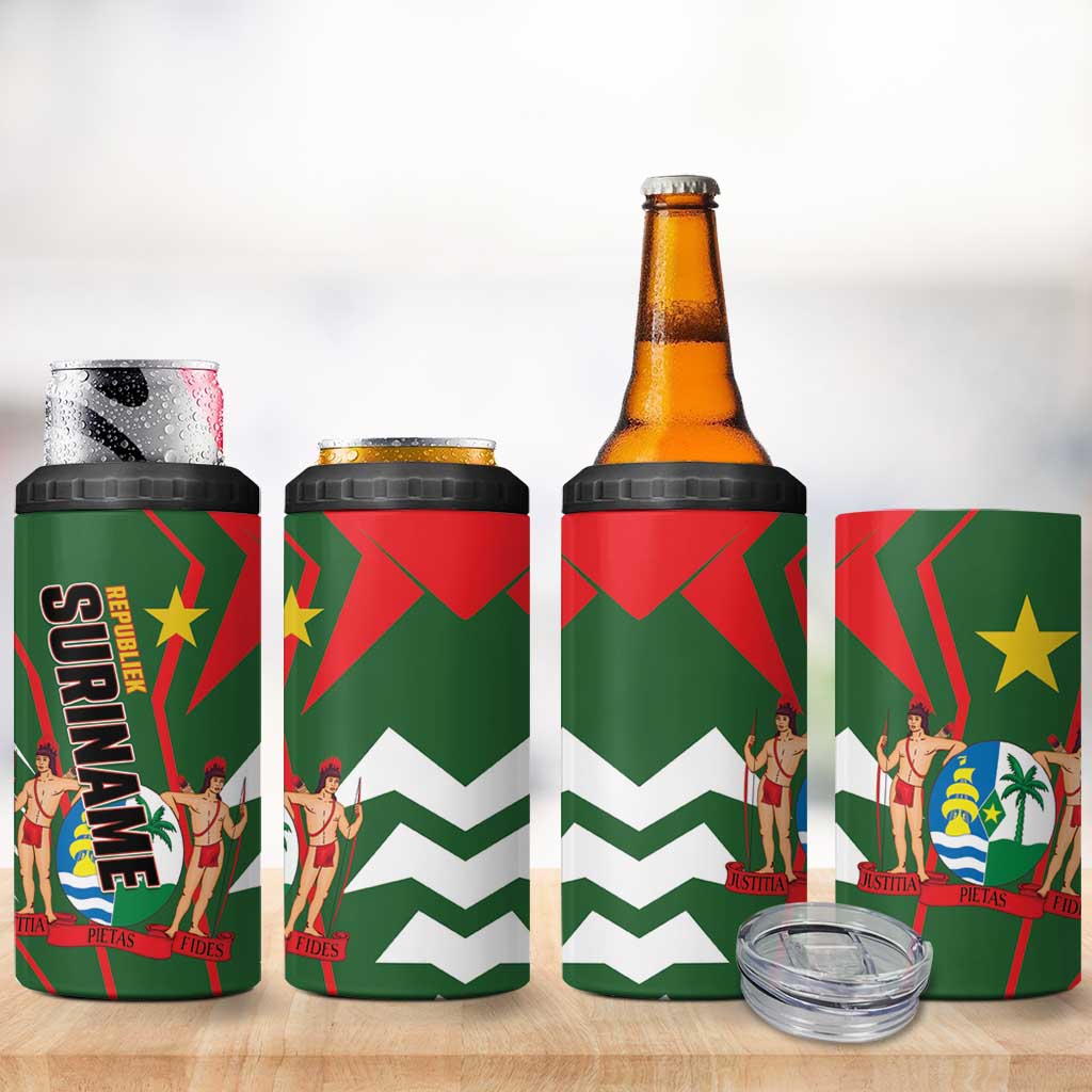 Republiek Suriname 4 in 1 Can Cooler Tumbler Special Edition - Wonder Print Shop