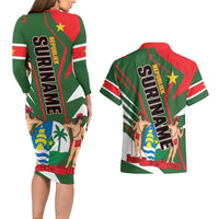 Republiek Suriname Couples Matching Long Sleeve Bodycon Dress and Hawaiian Shirt Special Edition - Wonder Print Shop