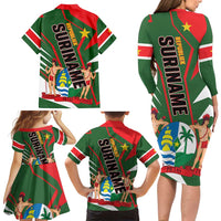 Republiek Suriname Family Matching Long Sleeve Bodycon Dress and Hawaiian Shirt Special Edition - Wonder Print Shop
