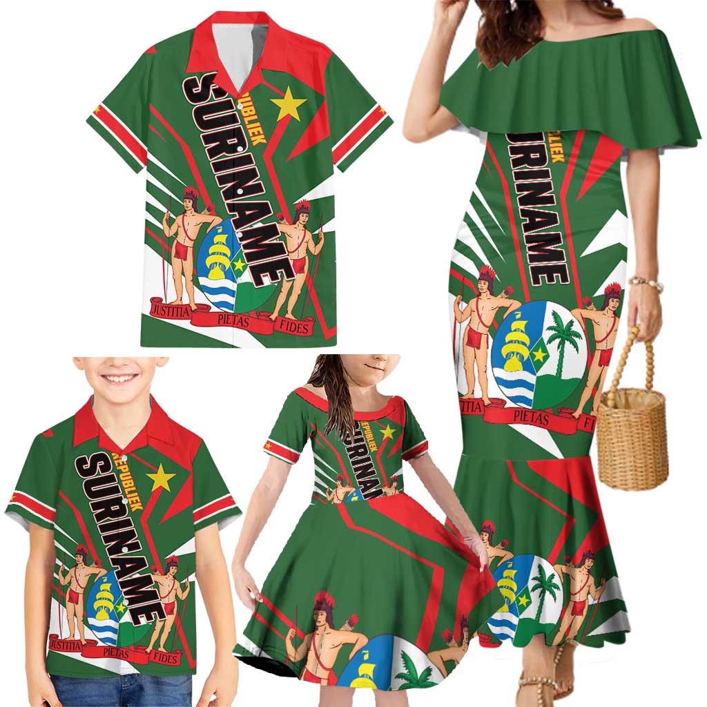 Republiek Suriname Family Matching Mermaid Dress and Hawaiian Shirt Special Edition - Wonder Print Shop