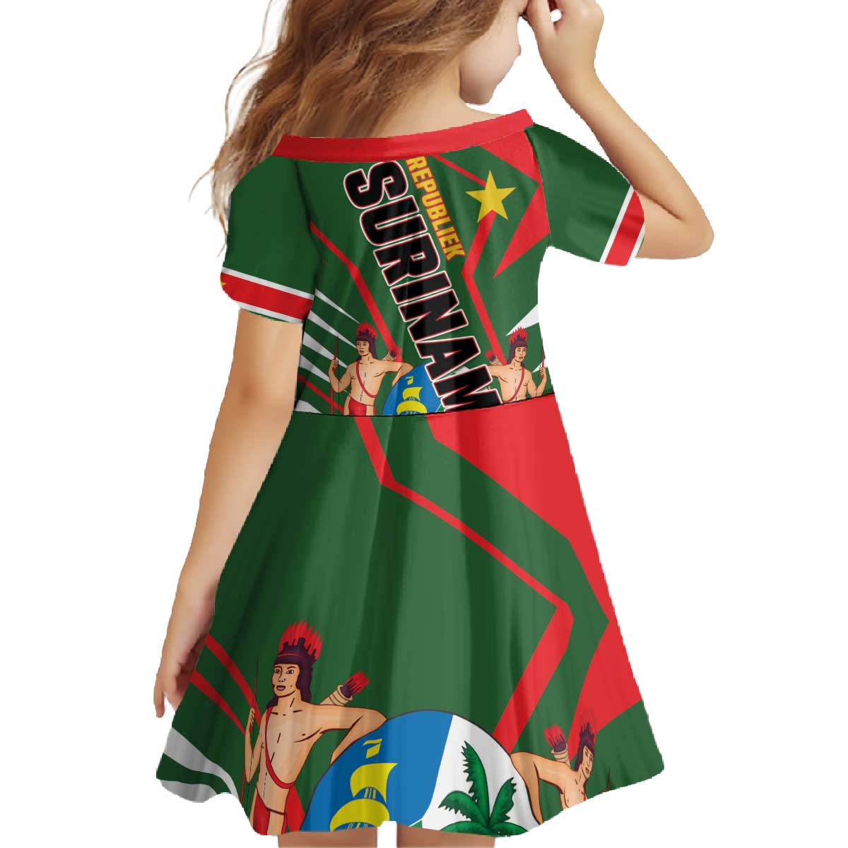 Republiek Suriname Family Matching Off The Shoulder Long Sleeve Dress and Hawaiian Shirt Special Edition - Wonder Print Shop